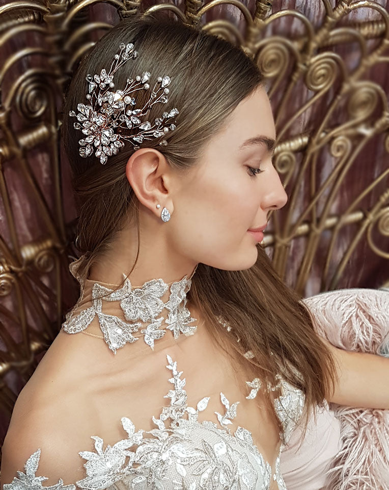 Elegant Crystal Vine Bridal Hair Comb - Best Seller Wedding Headpiece by Claire B by Kezani | Perfect for Brides, Prom, and Formal Events