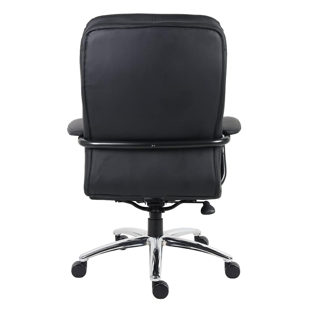 Premium Big and Tall Executive Office Chair for Heavy Duty - 500 lbs Capacity, Black Leather Ergonomic Computer Chair for Large Men - Ideal for Home Office, Gaming, and Professional Workspaces