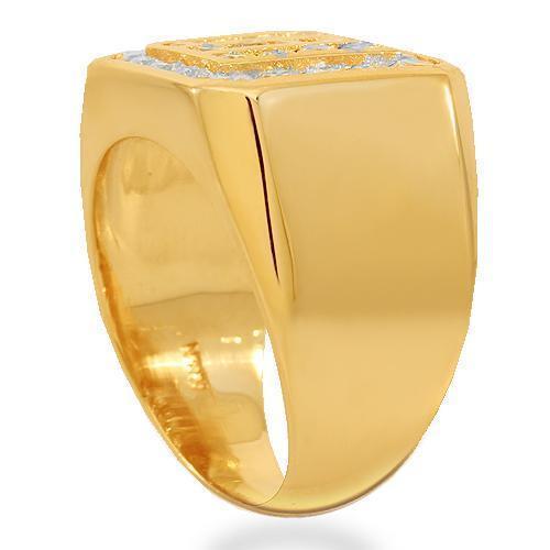 14K Solid Yellow Gold Men's Diamond Ring 0.8 Carat - Elegant Wedding Band & Anniversary Gift for Him