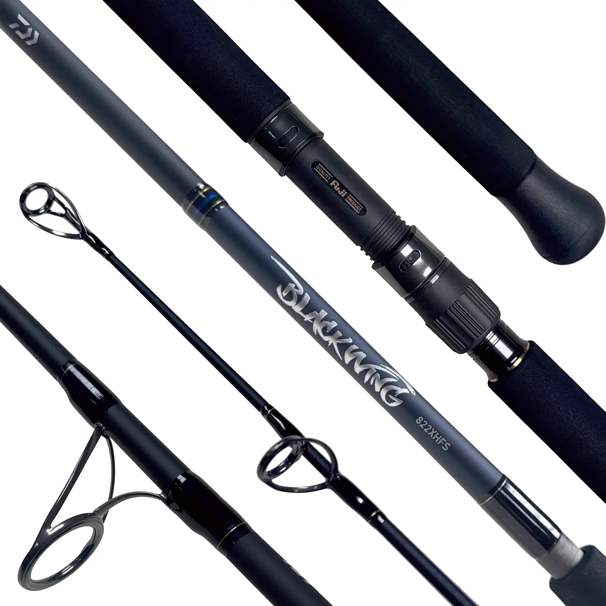 Daiwa Blackwing 2-Piece Popping Fishing Rod - Saltwater Surf Casting Rod for Poppers and Topwater Lures - Perfect for Offshore Fishing and Beach Angling