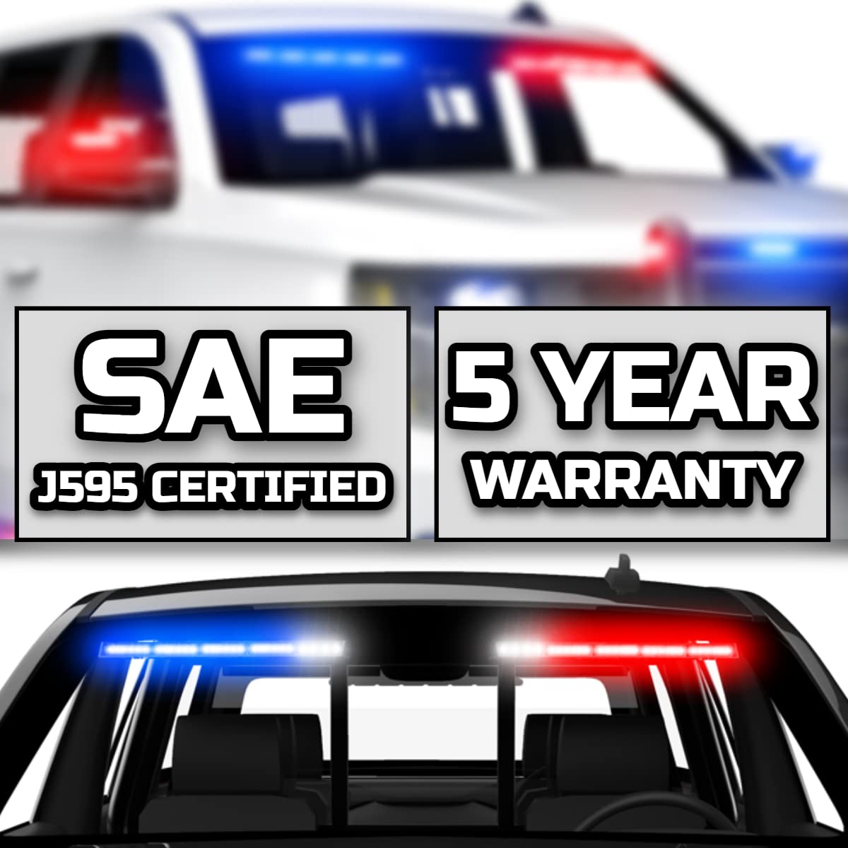 SpeedTech Raptor TIR LED Strobe Light Bar - Red/Blue Emergency Vehicle Lights for Police, Trucks & SUVs with Mounting Bracket & Control Box - Perfect for Roadside Emergencies, Security Patrols & Off-Road Adventures