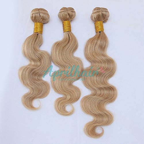 8A Pre Plucked 13x4 Lace Frontal with 3 Bundles - #27 Honey Blonde Brazilian Virgin Human Hair Body Wave Closure (12+14+16+18 Inch) | Natural Looking Hairline for Daily Wear & Special Occasions