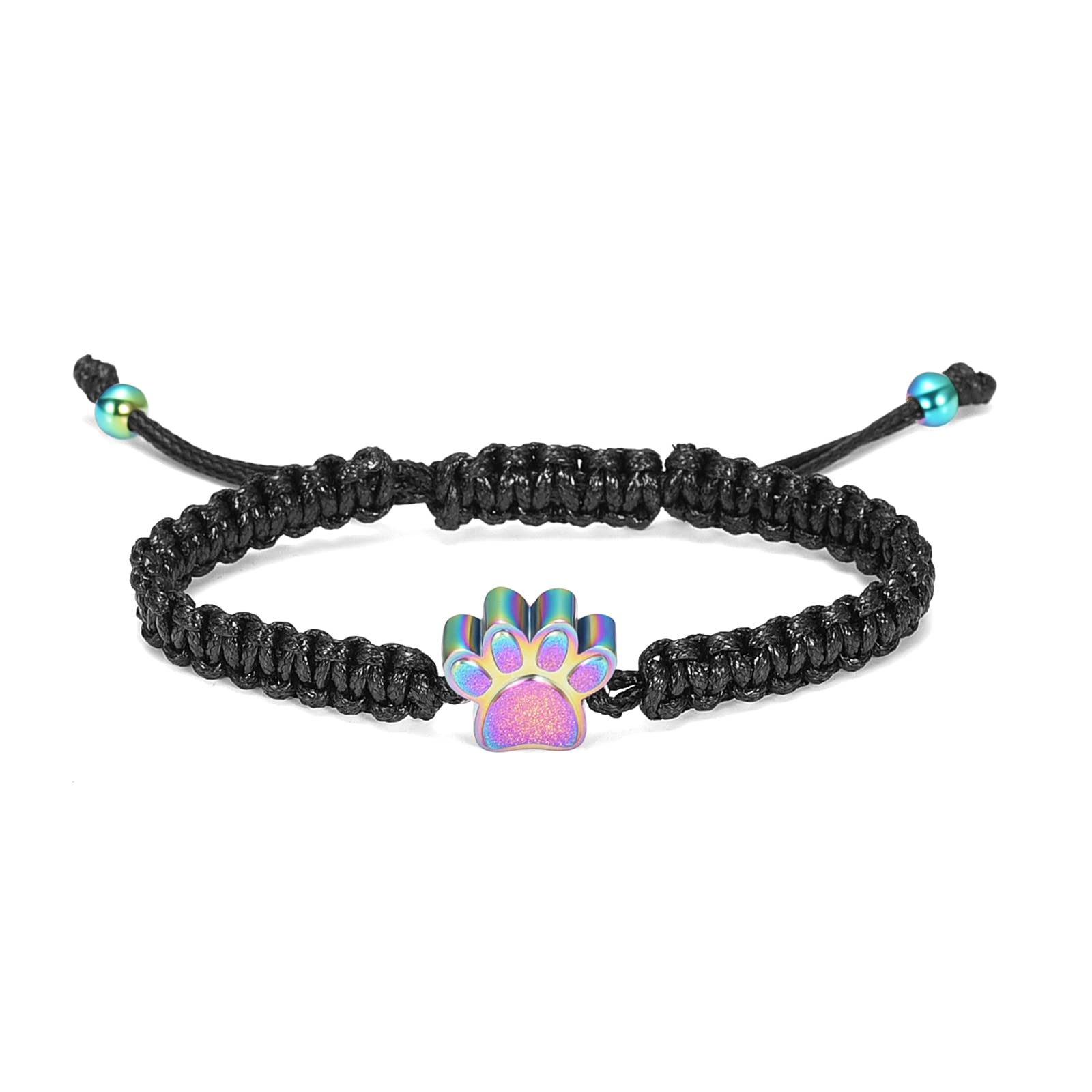 Pet Cremation Bracelet - Stainless Steel Paw Pendant for Ashes | Memorial Jewelry for Grieving Owners