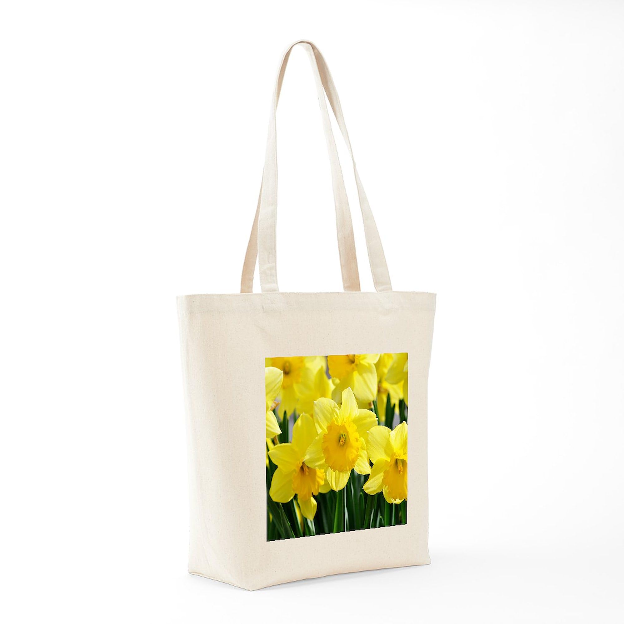 Trumpet Daffodil Canvas Tote Bag - Natural Reusable Shopping Bag for Groceries, Beach & Daily Use | Eco-Friendly Cotton Carryall