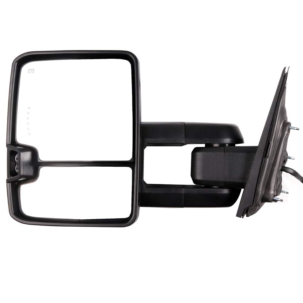 CCiyu Power Heated Towing Mirrors with Turn Signal Lights - Compatible with 2014-2018 Chevy Silverado 2500/3500 & 2015-2018 GMC Sierra 2500/3500 - Perfect for Enhanced Visibility and Safe Towing