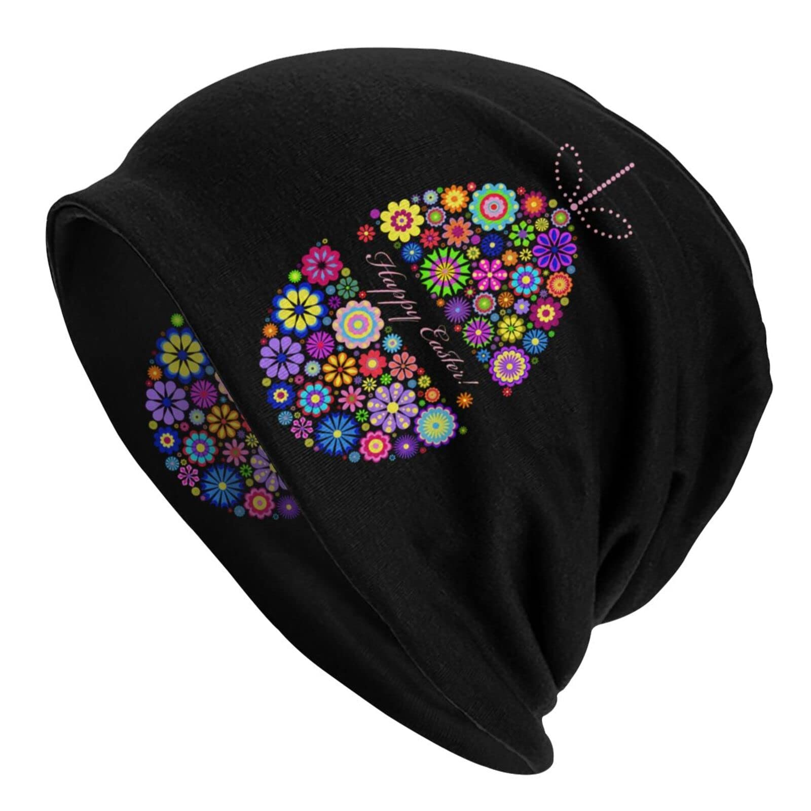 MPHYBPM Easter Print Knit Beanie Hat - Stretchable Skull Cap for Winter Warmth - Unisex Slouchy Beanie for Women & Men - Perfect for Outdoor Activities, Holiday Gifts & Casual Wear