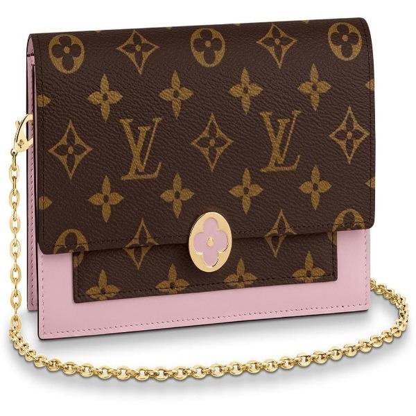 LV Flore Chain Wallet in Rose Ballerine - Luxury Crossbody Bag for Women, Perfect for Evening Events & Daily Use