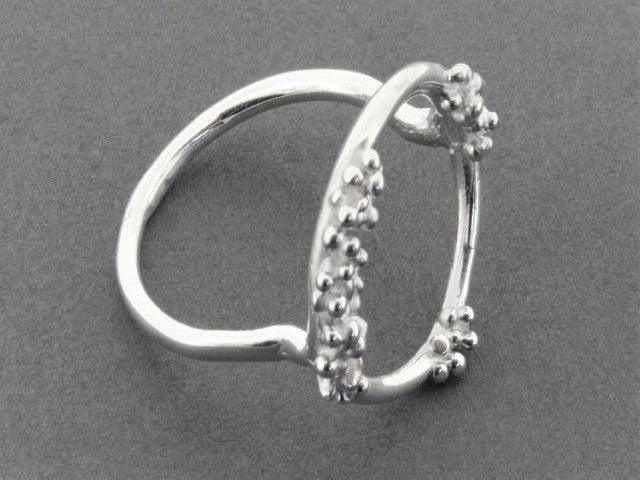 Elegant Silver Beaded Circle Ring for Women - Perfect for Parties, Weddings & Everyday Wear