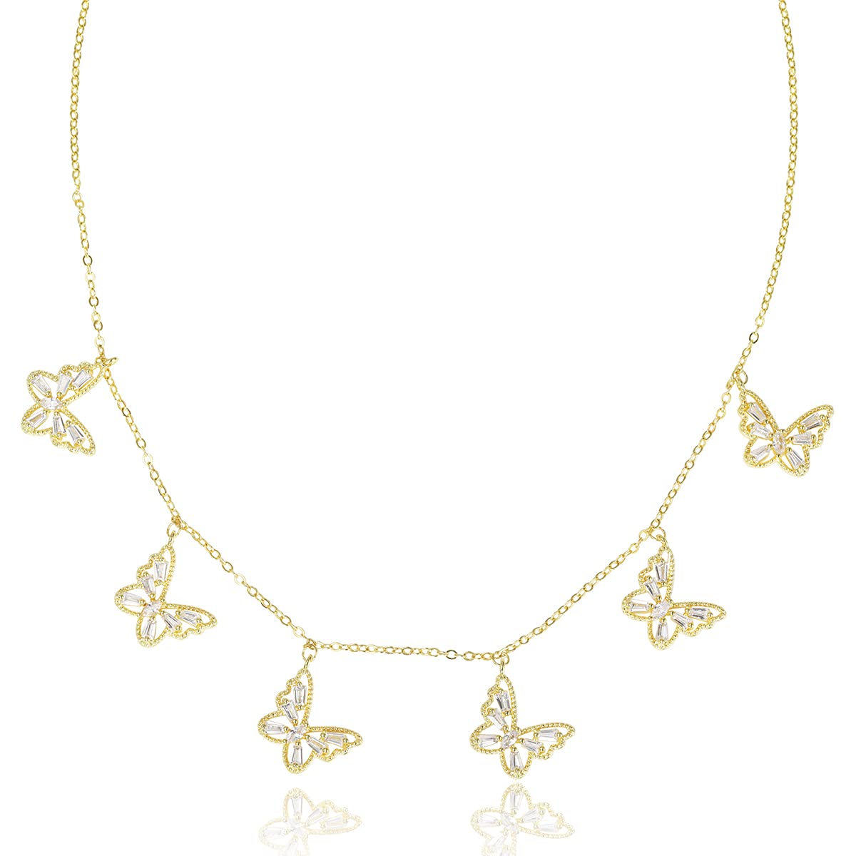 Elegant Butterfly Pendant Necklace with Bow - Sterling Silver S925 Chain & Zirconia Accents | Dainty Layered Jewelry Gift for Women & Girls | Perfect for Valentine's Day, Birthday & Friendship Gifts
