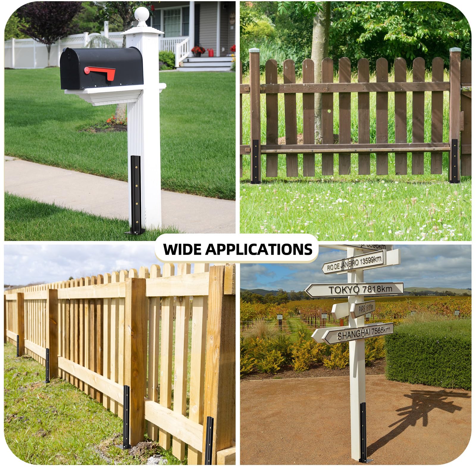 2 Pack Fence Post Repair Kit - Heavy Duty Ground Spike Anchors for Fixing Tilted or Broken Wooden Fence Posts | Perfect for Backyard, Garden, and Farm Fence Maintenance
