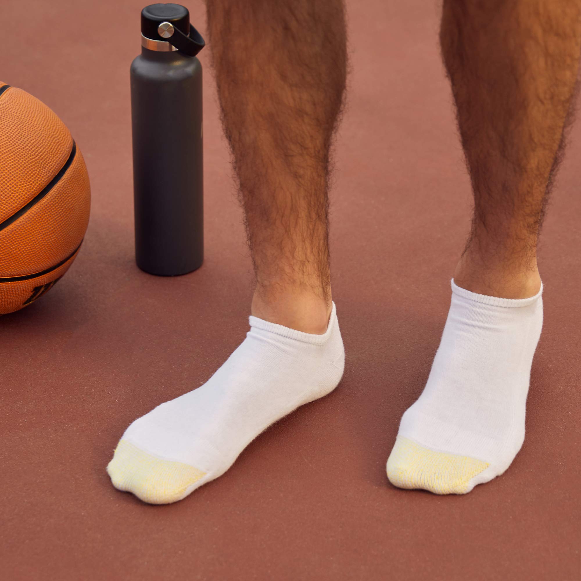 GOLDTOE Men's 656F Breathable Cotton No Show Athletic Socks 6-Pack - Comfortable Low Cut Invisible Socks for Running, Gym & Casual Wear