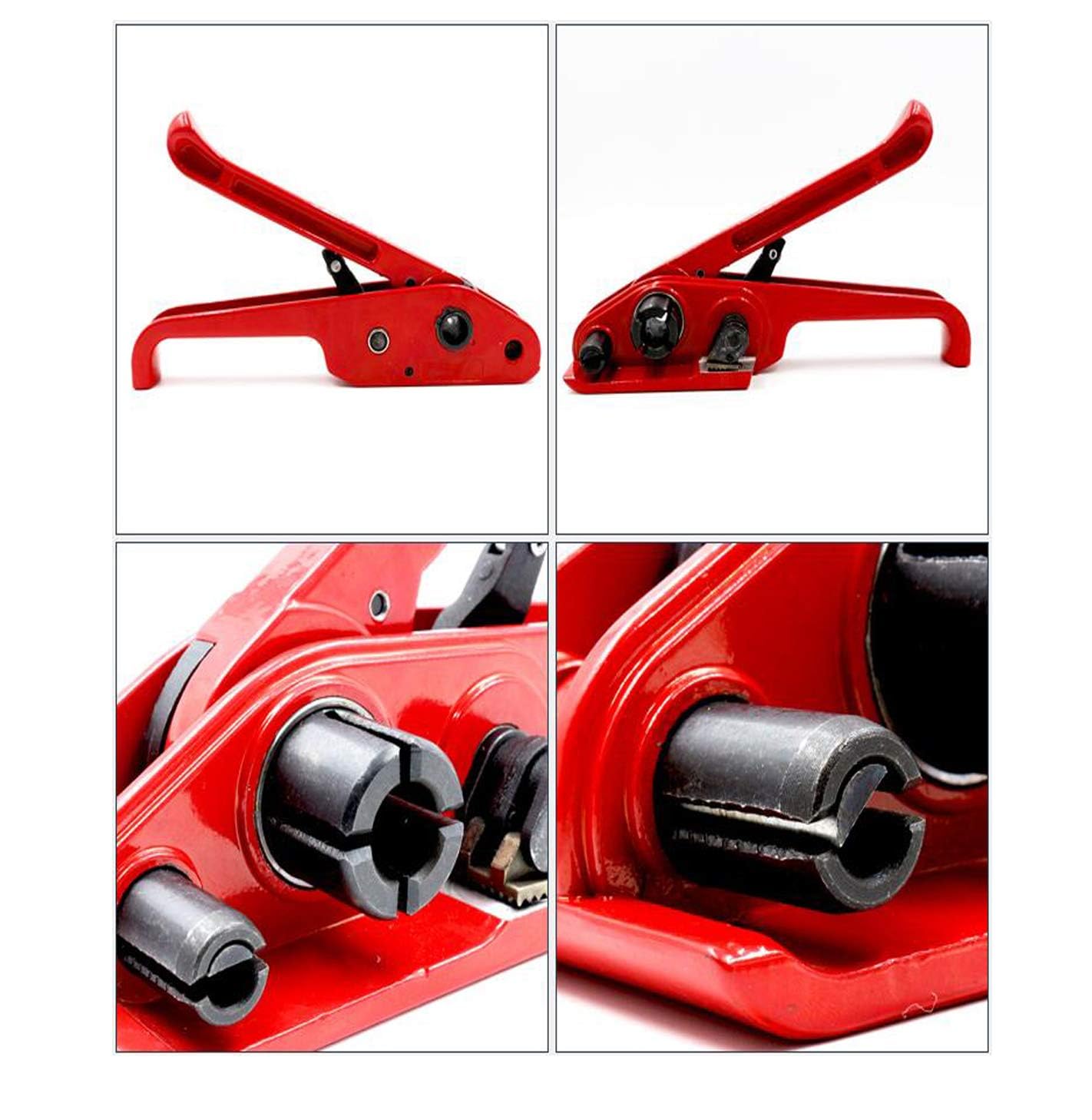 Heavy Duty Manual Poly Strapping Tool Kit - Tensioner, Cutter & Sealer for 1/2