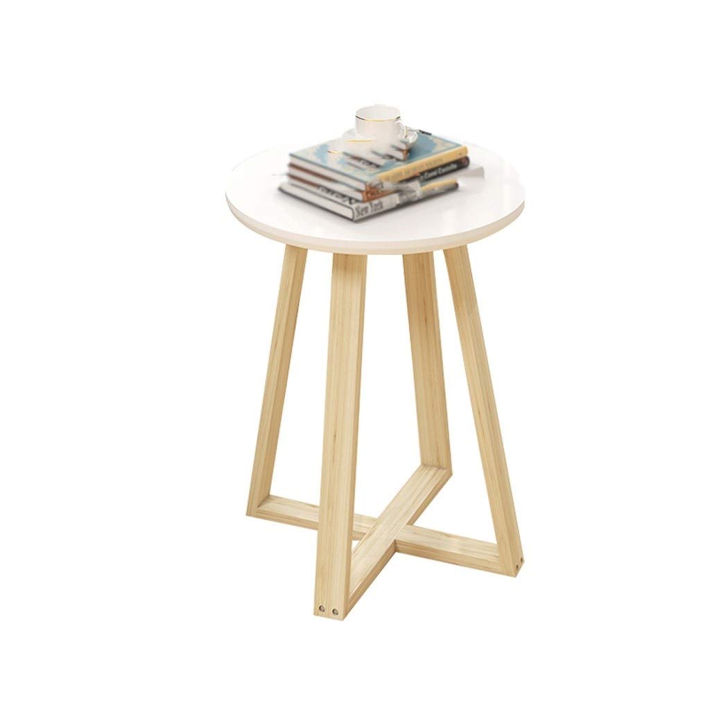 Modern Wooden Round Side Table - Bedside Cabinet, Coffee Table for Living Room, Bedroom, Balcony, Restaurant | Indoor & Outdoor Use | 50x50cm (Color A) - Perfect for Small Spaces, Reading Nook, or Dining Area
