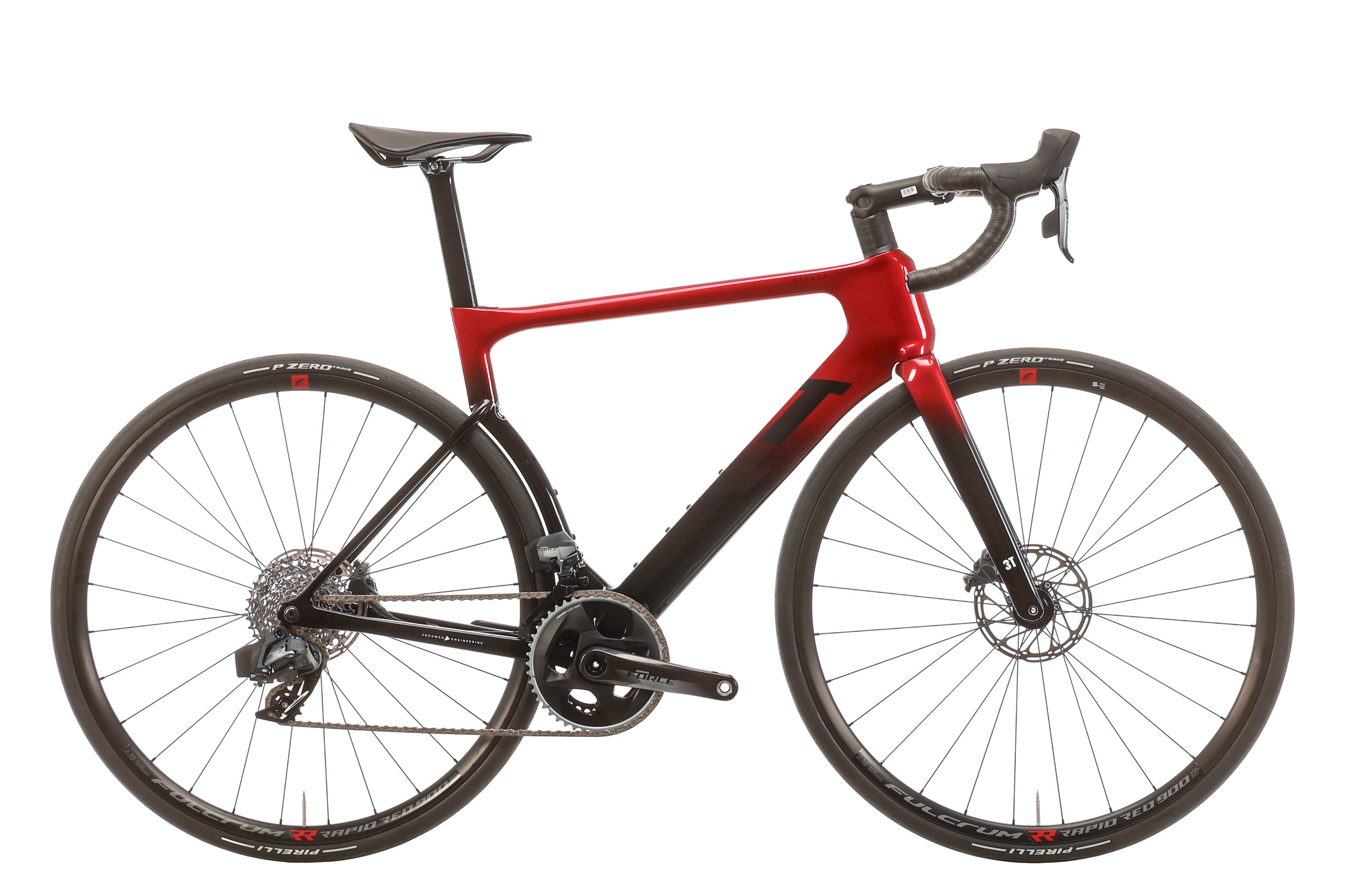 2023 3T Strada Force AXS 2x12 Road Bike - 54cm Carbon Frame, Wireless Shifting | Perfect for Road Racing, Endurance Cycling & Long-Distance Training