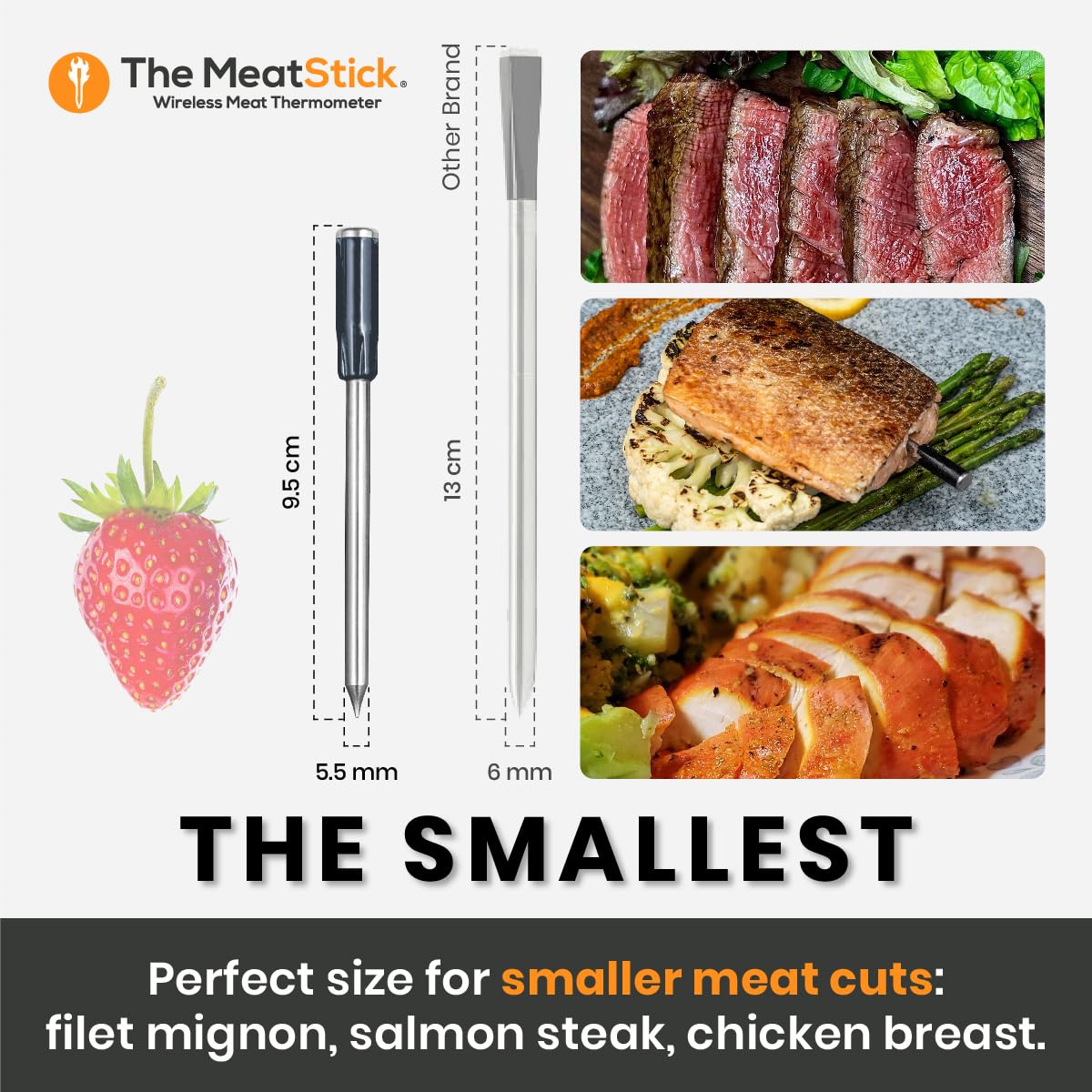 MeatStick WiFi Pro Set - 2-Probe Smart Wireless Meat Thermometer with Bluetooth | Unlimited Range Digital Food Probe for Smoking, Grilling, BBQ, Air Fryer, Deep Frying, Oven & Rotisserie | Perfect for Home Chefs & Outdoor Cooking Enthusiasts