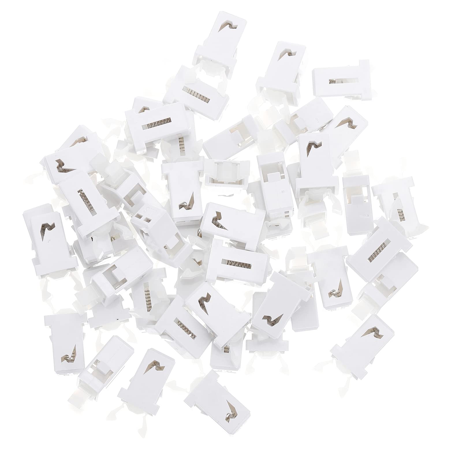 ARTIBETTER 50pcs Universal Self-Locking Trash Can Lid Clips - White Garbage Bin Lock Replacement Accessories for Kitchen, Bathroom & Office Waste Baskets
