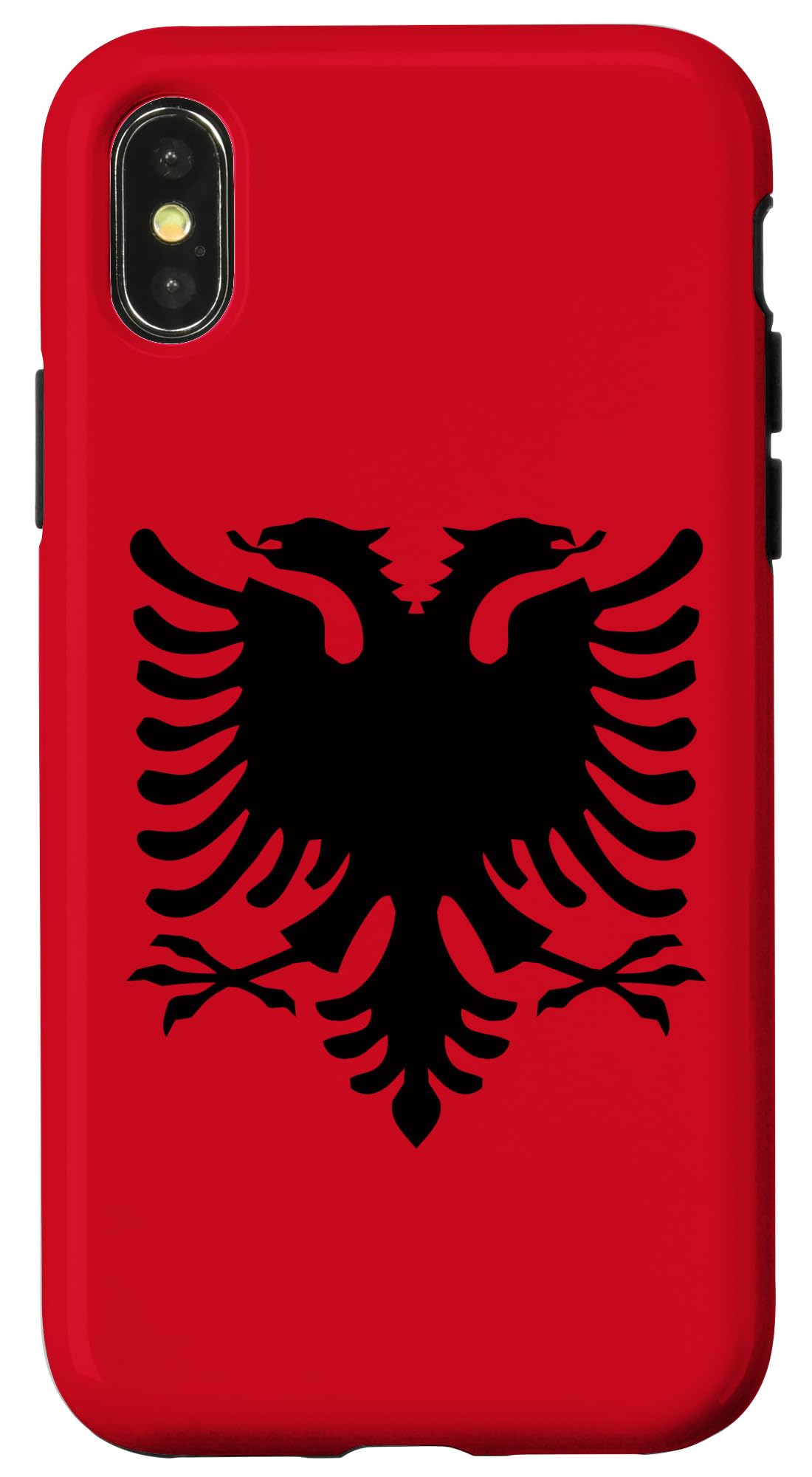 iPhone X/XS Case with Albanian Vertical Flag Design - Durable Protective Cover for Travel, National Pride & Everyday Use