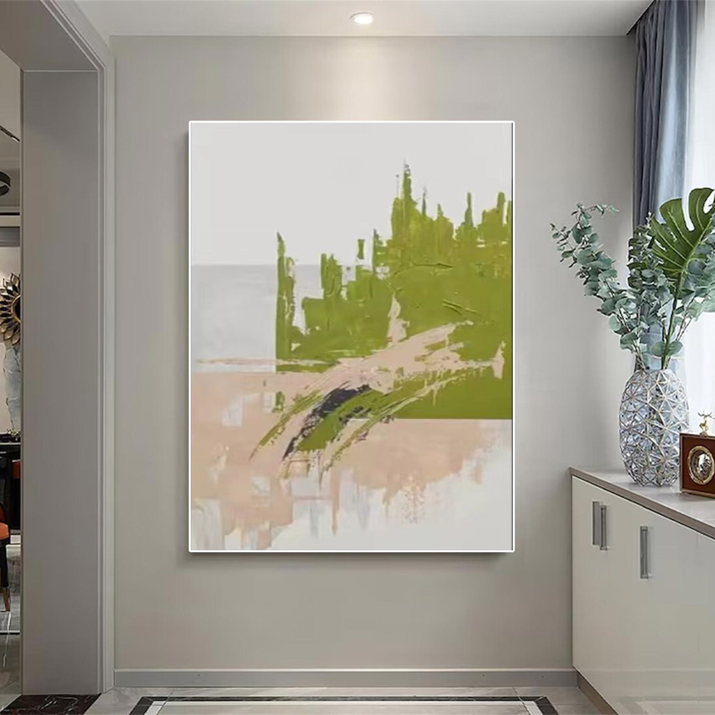 Blue & Green Abstract Wall Art Print #BG021 - Modern Home Decor for Living Room, Bedroom & Office