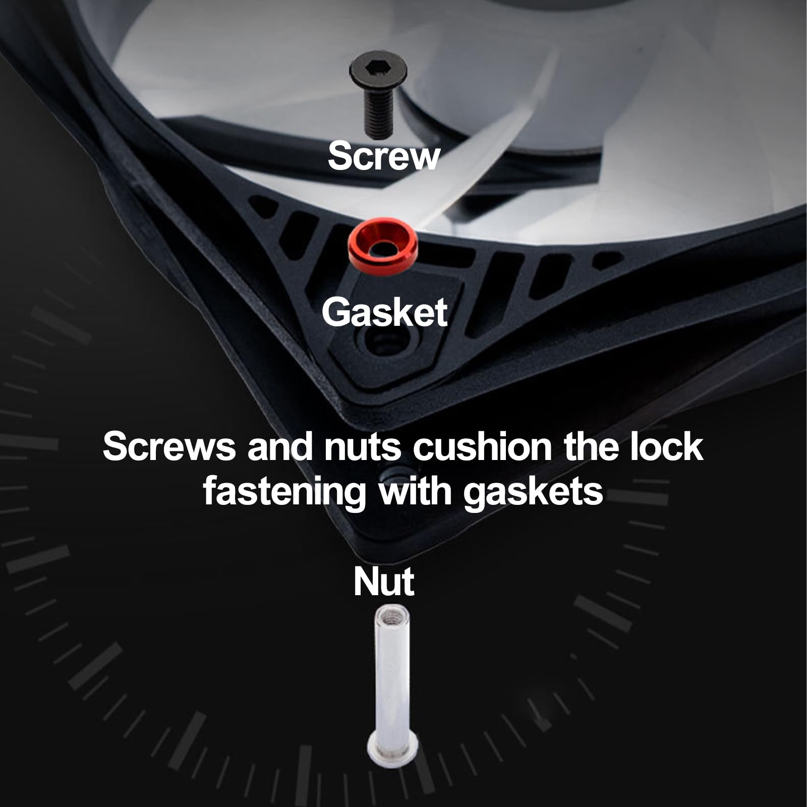 KieTeiiK Computer Fan Screws Set - Secure & Quiet for PC Cases