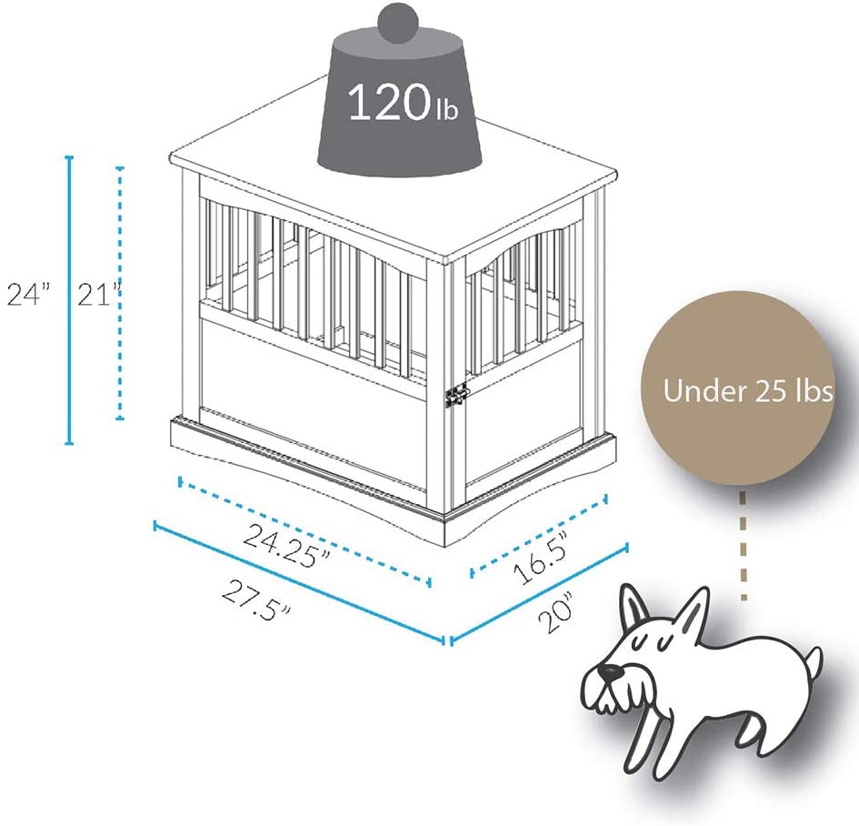 Premium Wooden Dog Crate & End Table - Stylish Indoor Pet Kennel Furniture for Small to Medium Dogs | Perfect for Living Rooms, Bedrooms & Home Decor