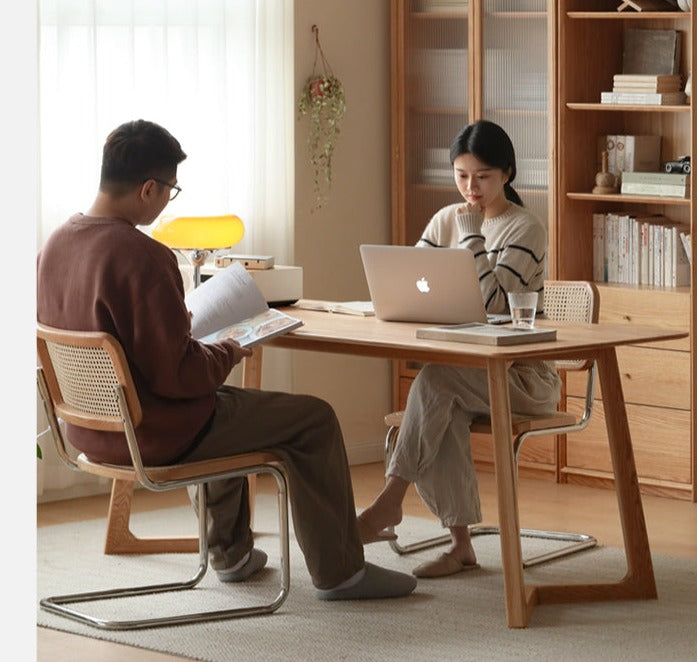 Premium Solid Oak Wood Large Office Desk - Spacious Workstation for Home & Business Use - Ideal for Writing, Studying & Remote Work