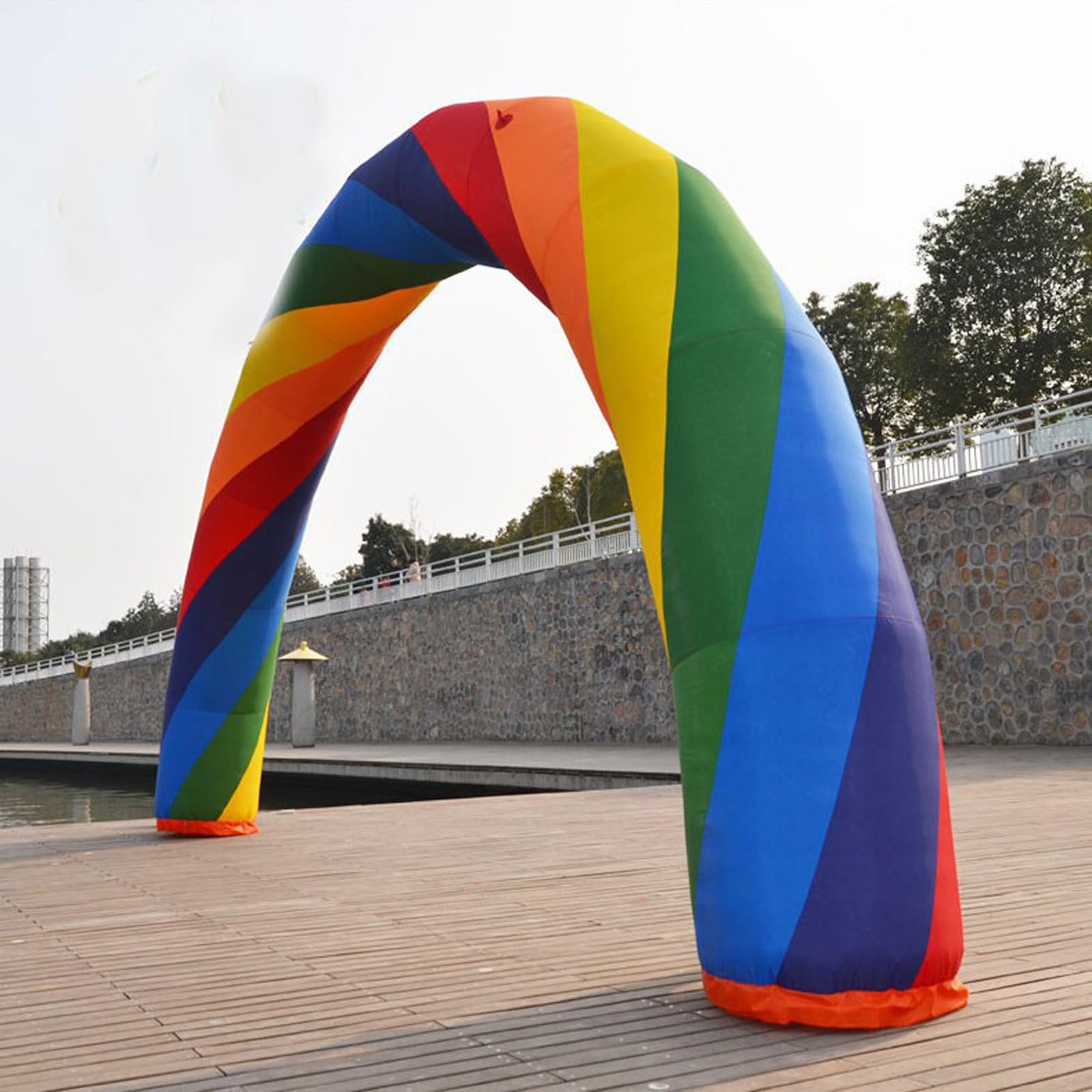 INTBUYING Rainbow Inflatable Arch 26X13 Ft - Giant Inflatable Party Archway for Advertising, Birthday Celebrations, Garden Decorations - Perfect for Outdoor Events, Carnivals, and Festive Decor