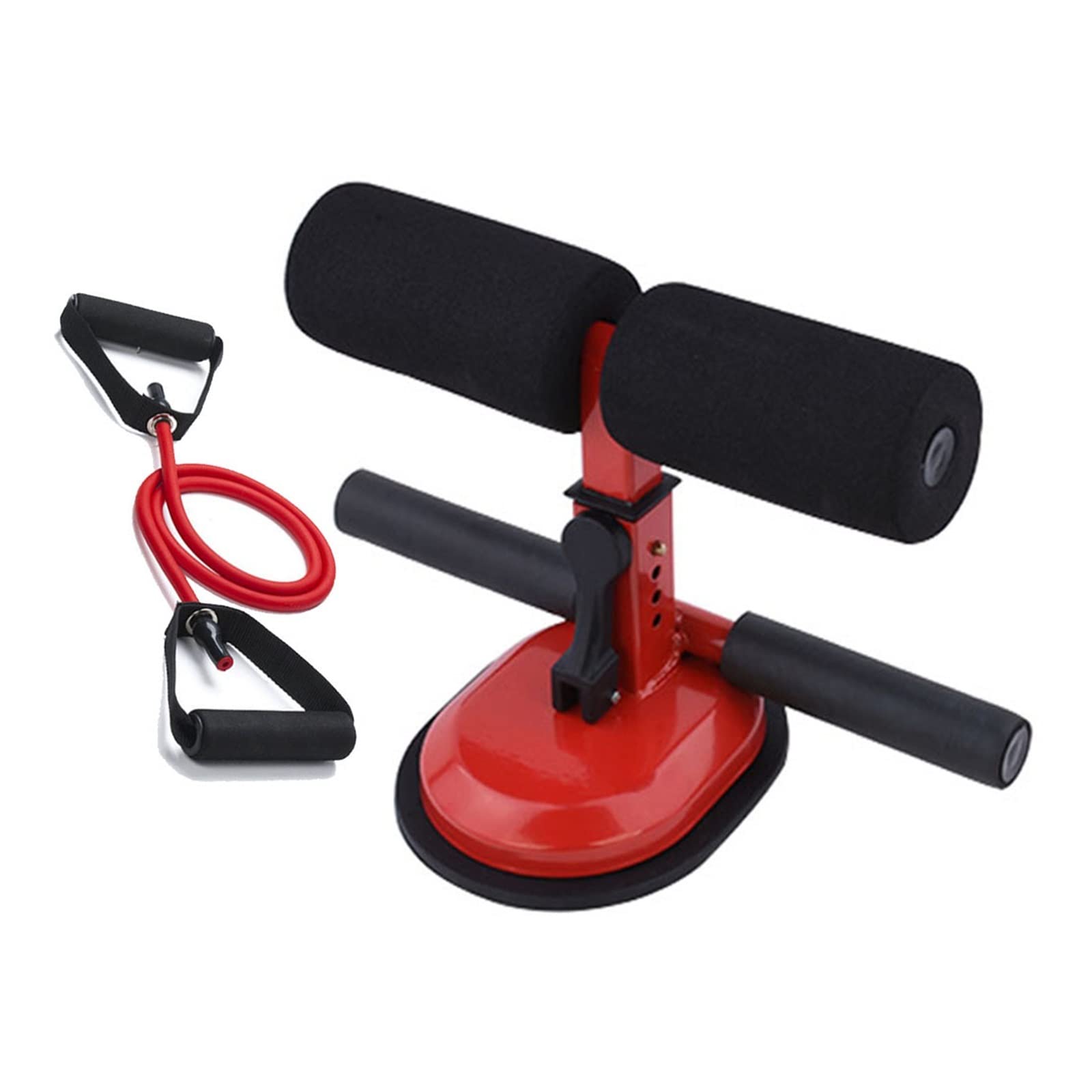AJEYPMZ Abdominal Exercise Equipment - Sit Up Bar with Resistance Bands, Home Gym Trainer for Core Workouts, Floor Suction Fitness Gear (Pink) - Perfect for Home Workouts, Strength Training & Body Building