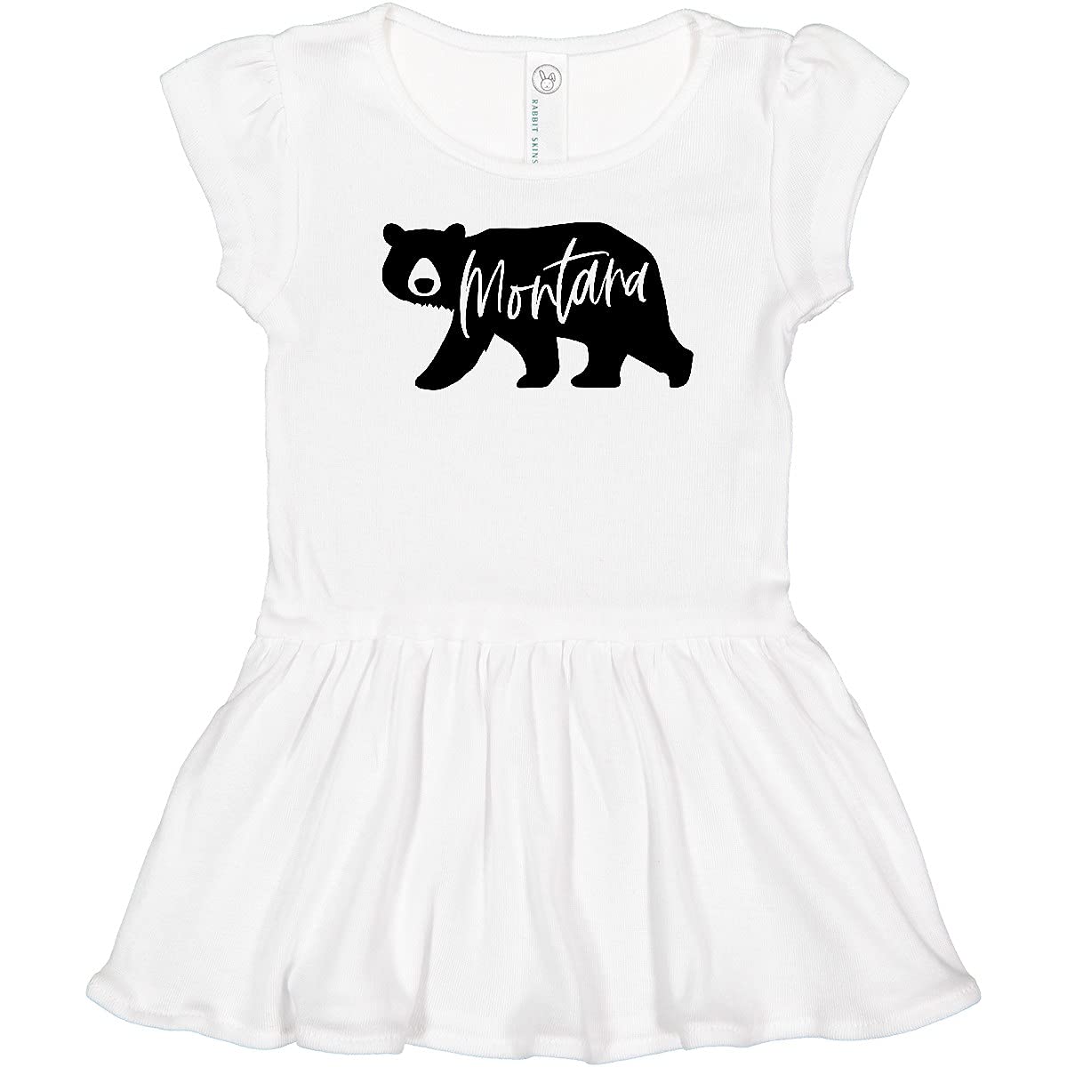 Inktastic Montana Black Bear Silhouette Toddler Dress - Cute Animal Print Baby Girl Outfit for Playdates, Daycare & Family Photos