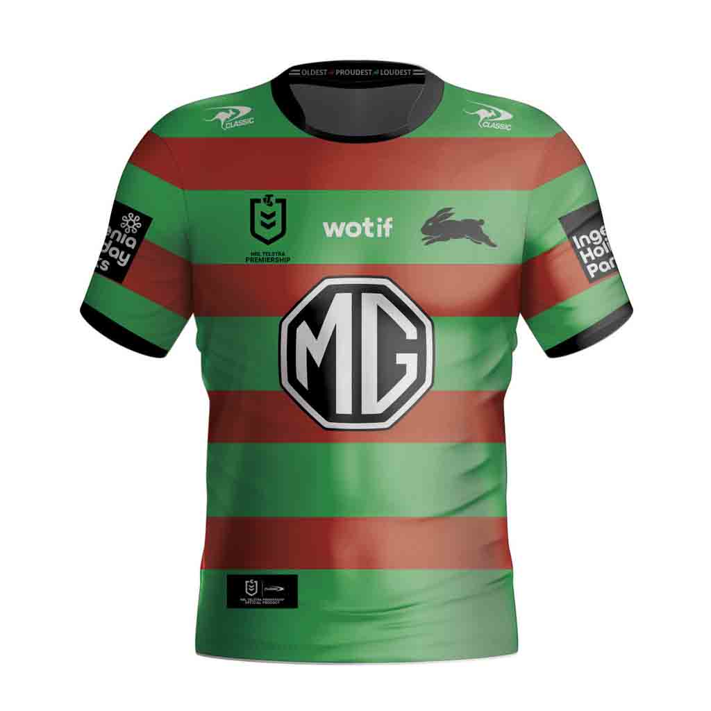 South Sydney Rabbitohs 2024 Official Home Jersey for Men & Women - Authentic Rugby League Fan Apparel for Game Day & Sports Events