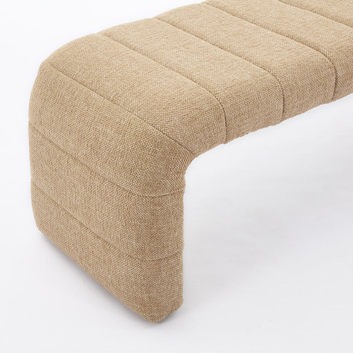Blake Boucle Bench - Modern Upholstered Accent Bench with Soft Fabric for Living Room, Bedroom, or Entryway - Stylish and Comfortable Seating Solution