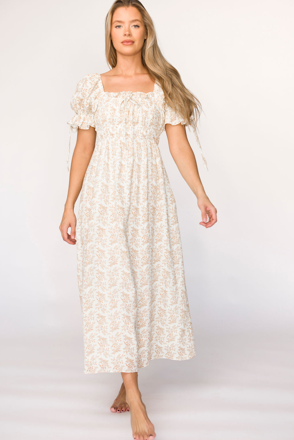 Savanna Steppe 100% Cotton Maternity Dress in Taupe - Bump Friendly & Inclusive Sizing (S-3XL) | Perfect for Pregnancy, Nursing, and Everyday Comfort