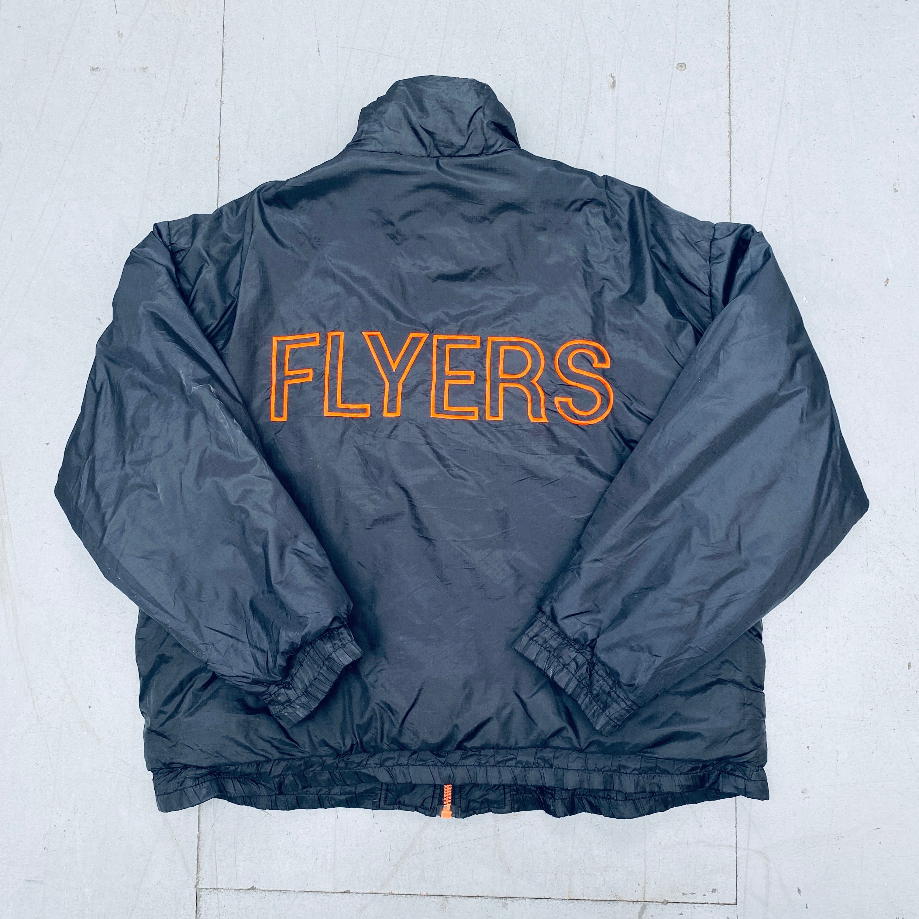 Philadelphia Flyers 1990s Reversible Full-Zip Hockey Jacket - Vintage NHL Fan Gear, XL/XXL - Perfect for Game Day & Retro Sports Fashion