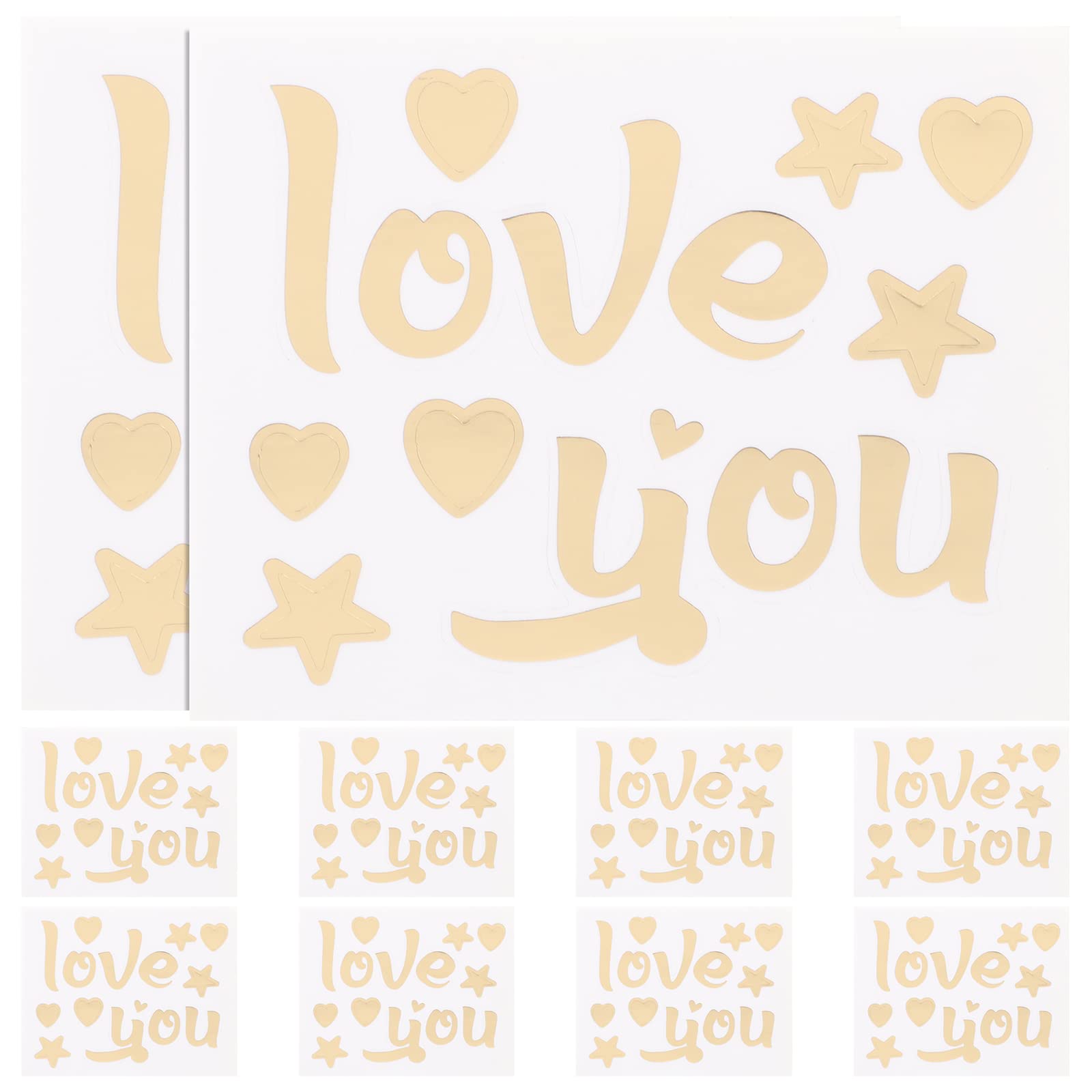 LUOZZY 20 Pcs I Love You Balloon Stickers - Heart Shaped PVC Gold Wall Decals for Wedding, Mother's Day, Valentine's Day & Anniversary Decor - Perfect for Party Backdrops, Photo Booths & Romantic Home Decor