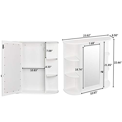 White Wall-Mounted Bathroom Cabinet Over The Toilet - Space Saving Storage Organizer for Towels, Toiletries & Bathroom Essentials | Perfect for Small Bathrooms & Apartments