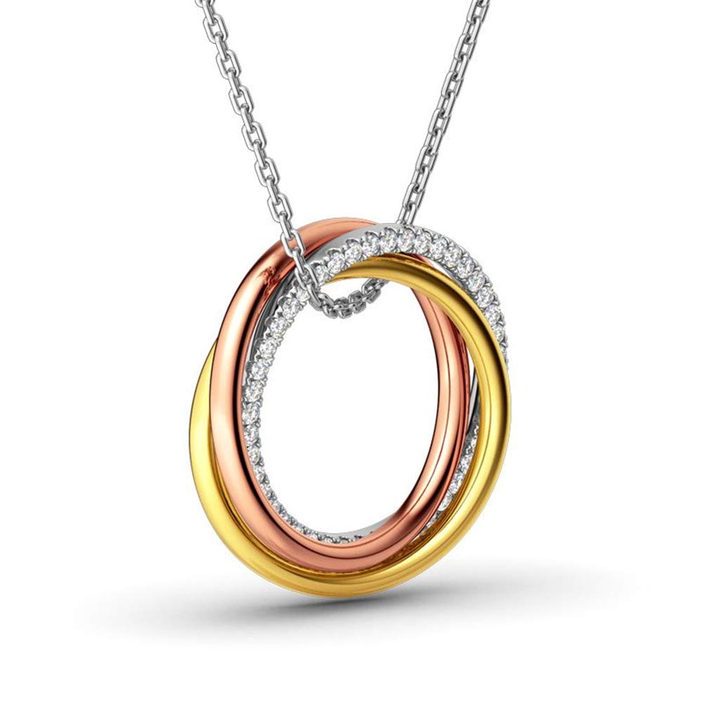 Jeulia Be Together Loops Necklace - Sterling Silver Couple Promise Necklace for Women, Romantic Anniversary & Engagement Gift with Jewelry Box (Perfect for Valentine's Day, Weddings & Special Occasions)