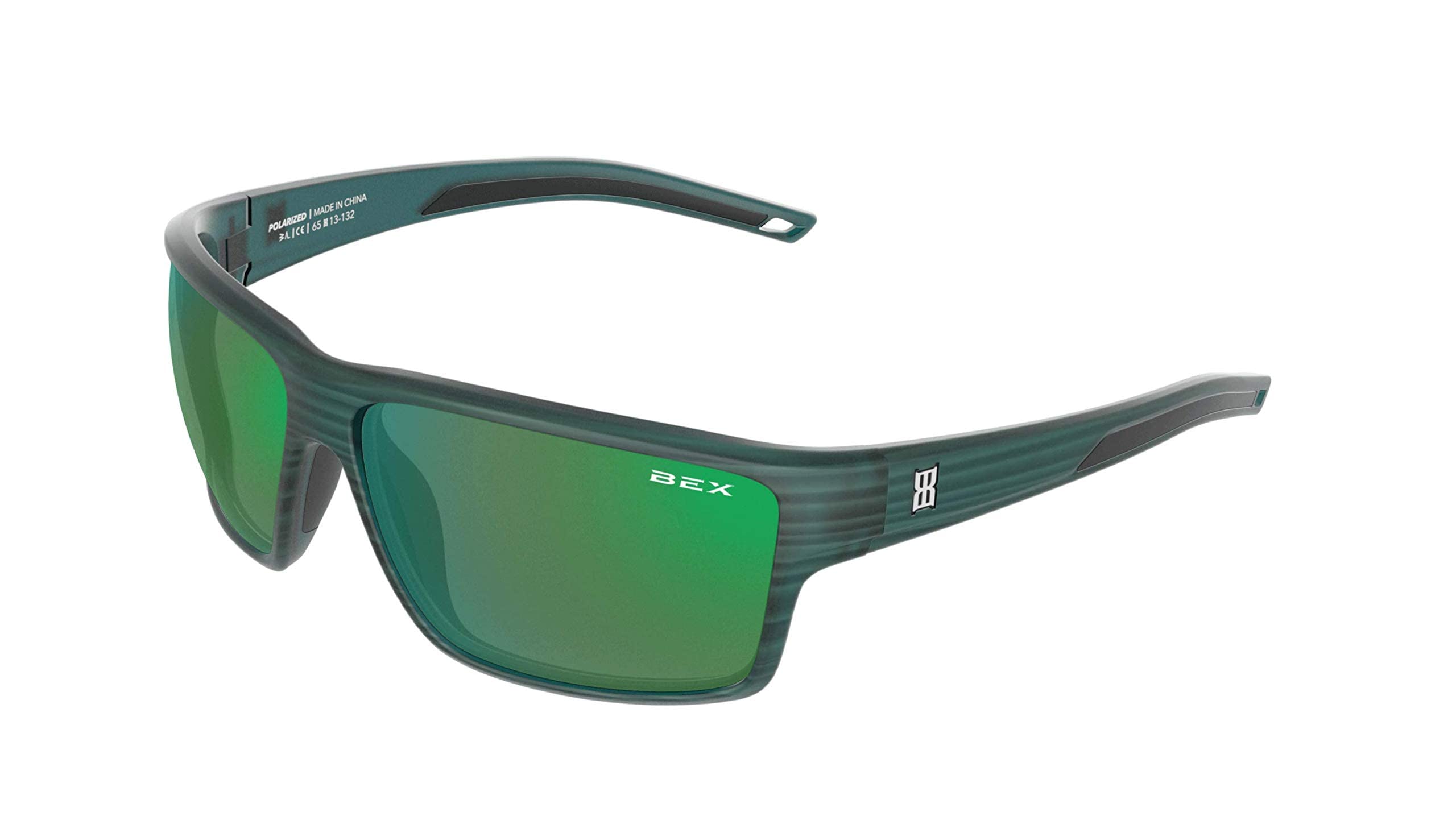 BEX Fin Polarized Sunglasses for Men & Women - UV Protection, Anti-Glare, Lightweight Green Frame - Perfect for Driving, Fishing & Outdoor Activities