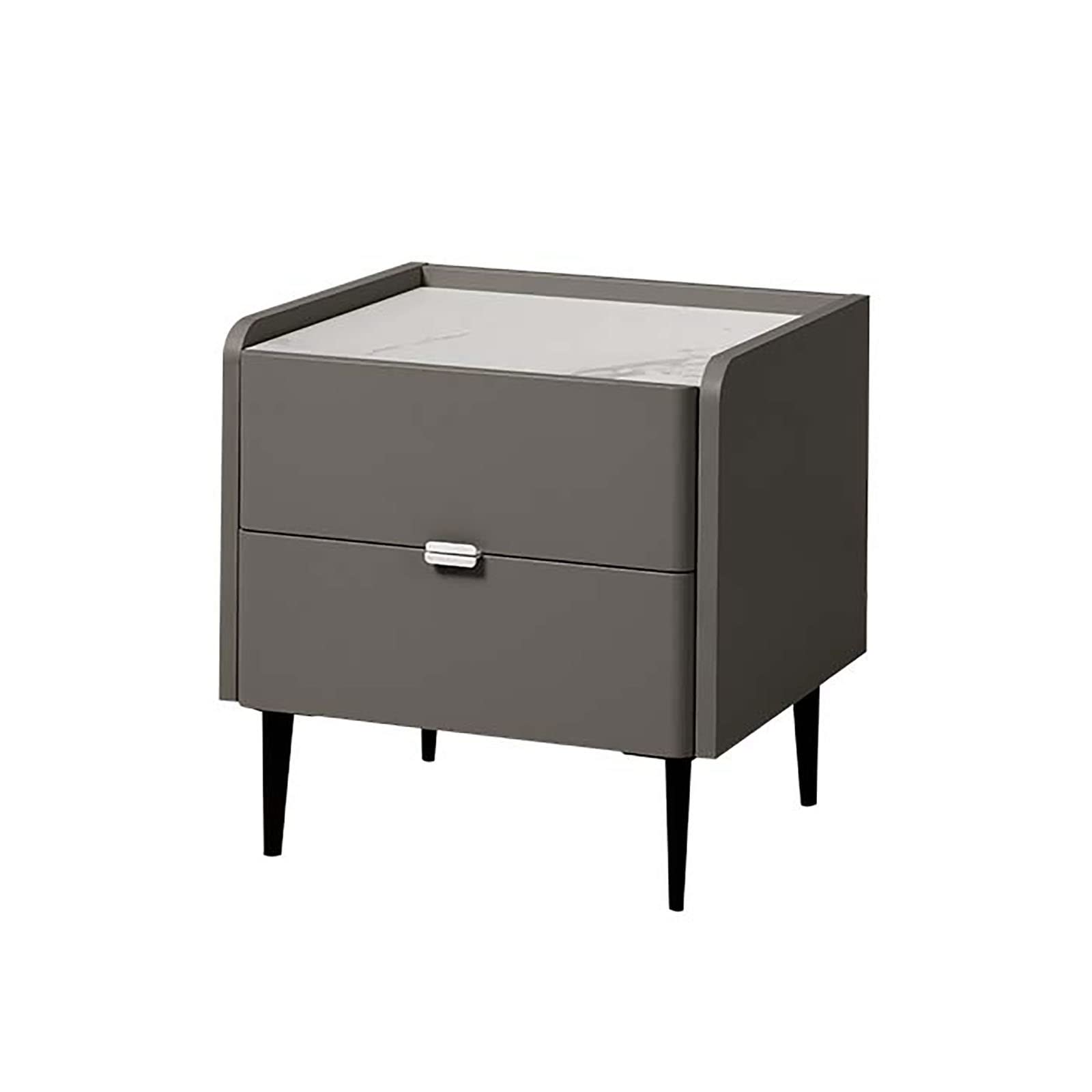 EVILO Mid-Century Modern 2-Drawer Dresser - Bedroom Nightstand with Drawer Organizers in Grey - Perfect for Bedroom Storage & Closet Organization