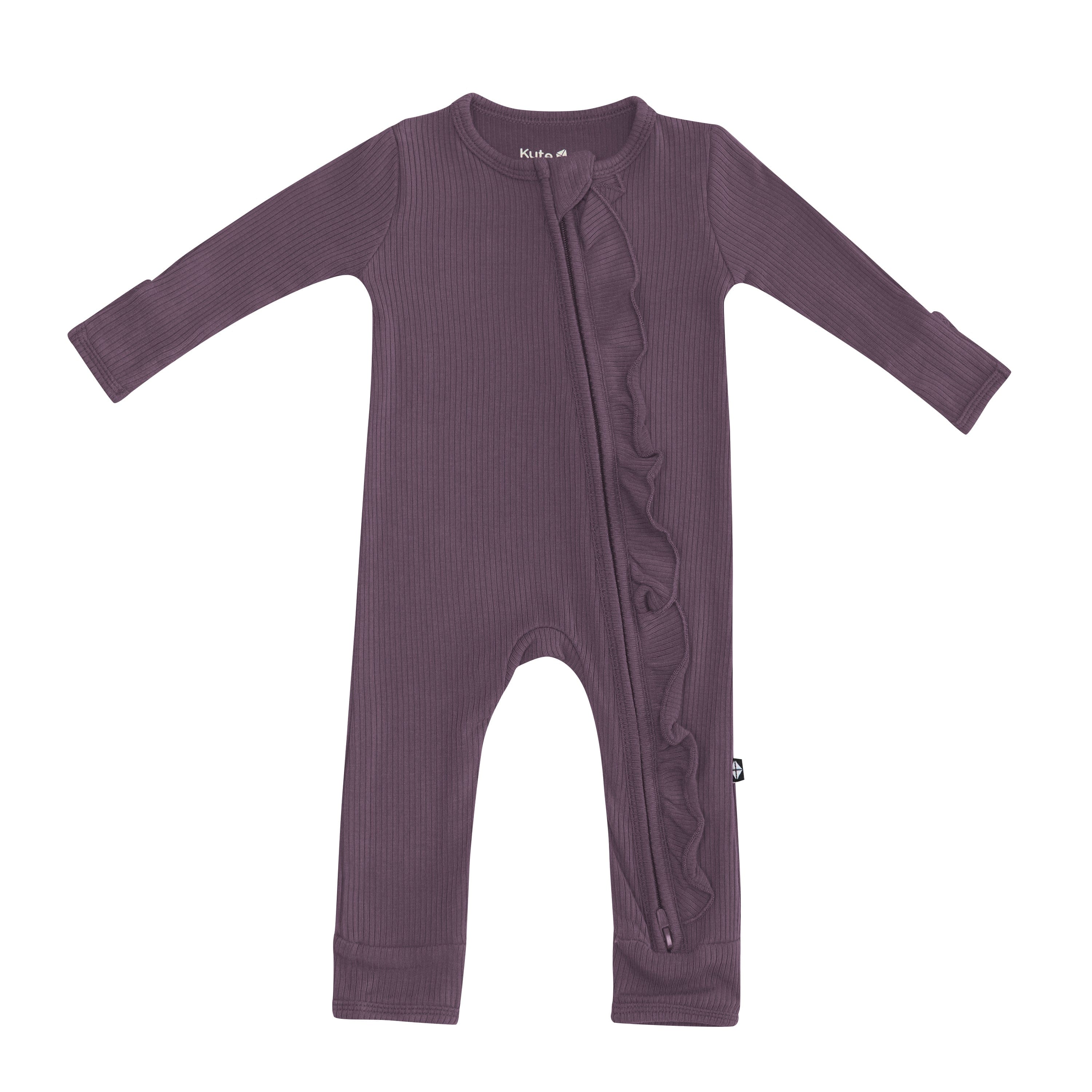 Currant Ribbed Ruffle Zipper Romper - Stylish One-Piece Jumpsuit for Women | Perfect for Casual Outings, Date Nights & Summer Fashion