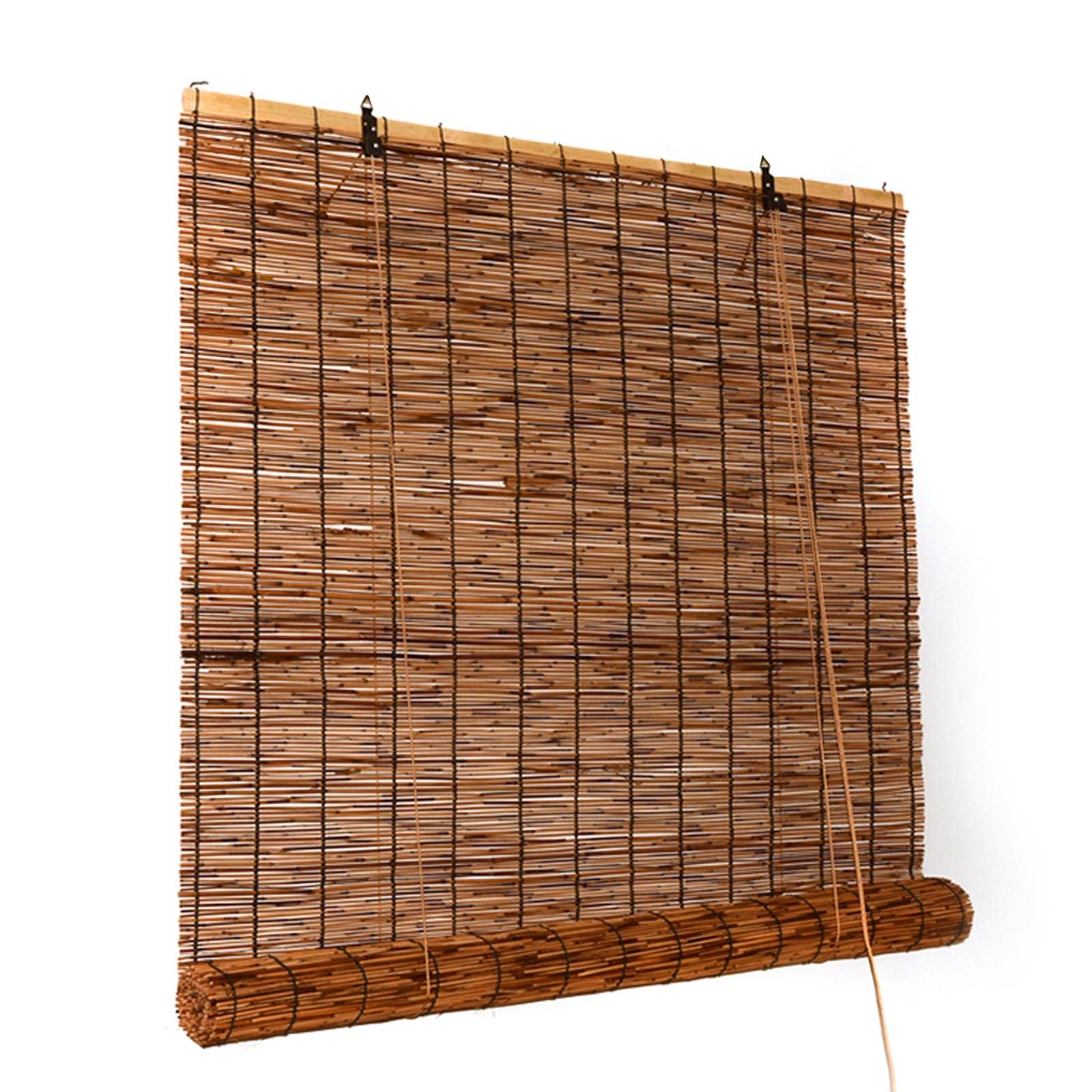 YYQ SHOP Natural Bamboo Window Shades - Indoor/Outdoor Roll Up Blinds for Patio, Porch & French Doors | Privacy Translucent Reed Curtains with Easy Lift Mechanism | Perfect for Sunroom, Balcony & Backyard Privacy