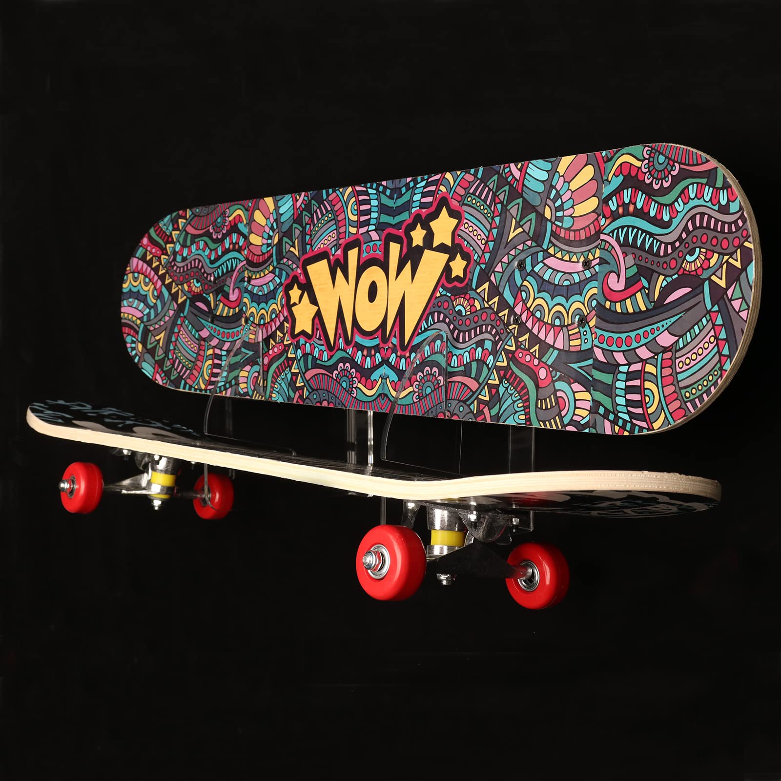 Double Layer Skateboard Wall Rack - Transparent Storage for Home & Shop Display