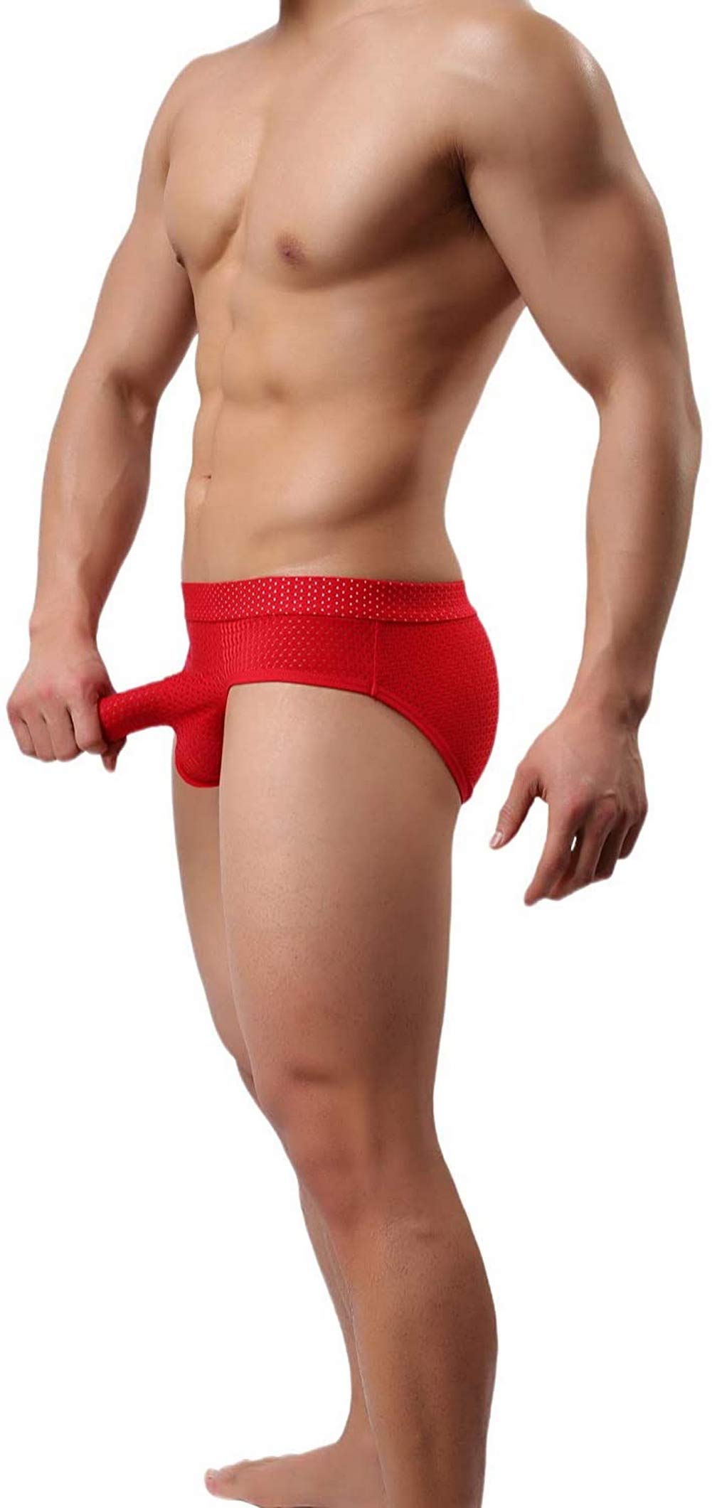 Naturemore Men's Sexy Elephant Print Nylon Underwear Briefs - Comfortable & Breathable Trunks with Pouch Support - Perfect for Gym, Travel & Everyday Wear