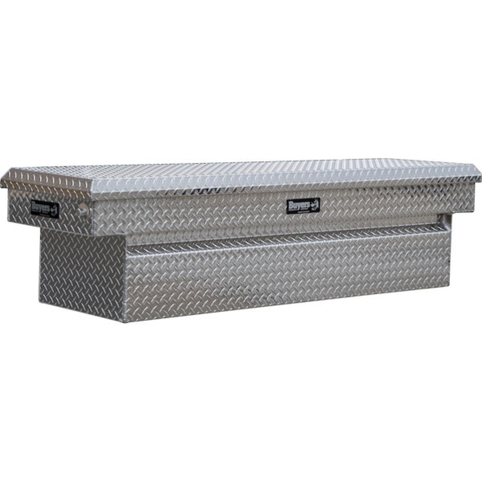 Heavy Duty Crossover Truck Tool Box - Aluminum Diamond Tread Storage Organizer for Equipment & Accessories (63