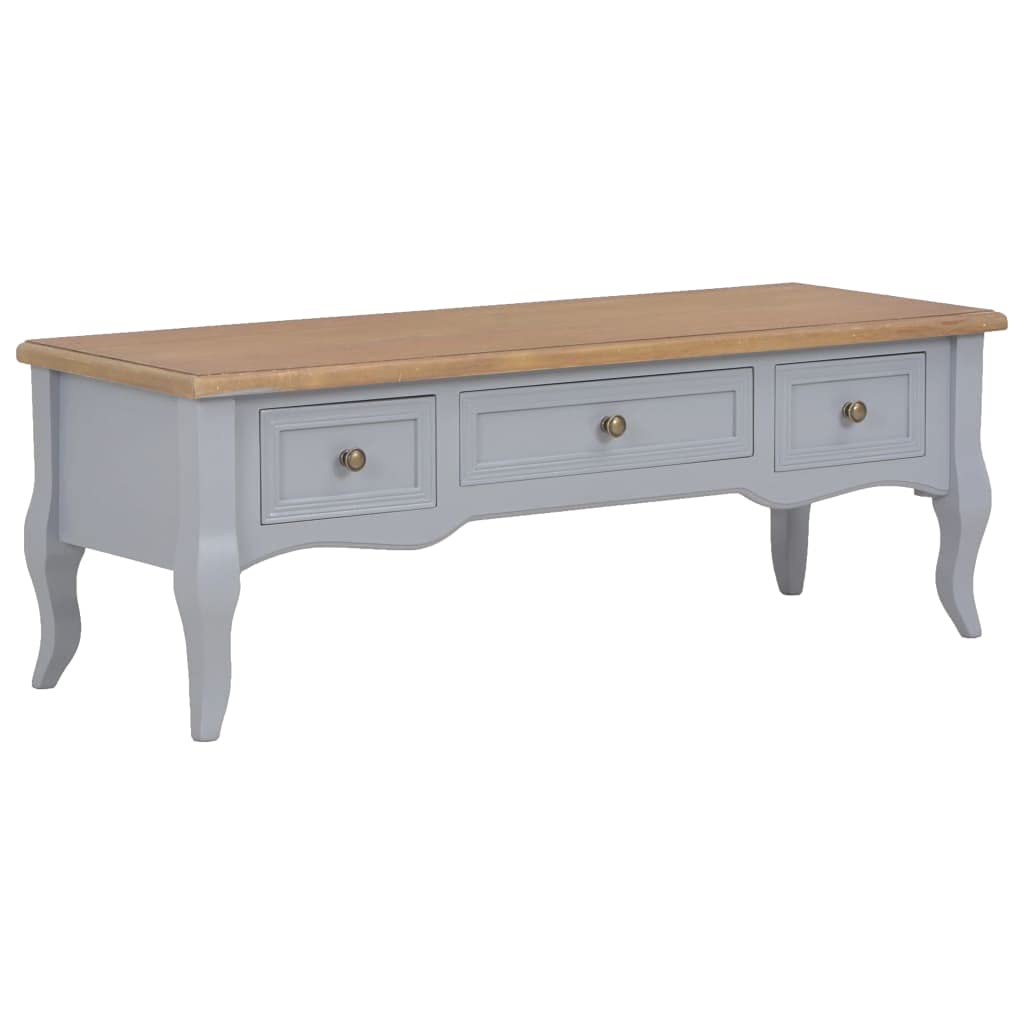 Modern French Style TV Stand Entertainment Center with 3 Drawers - Gray Media Storage Cabinet for Living Room & Bedroom | Holds TV, Gaming Console, Audio Equipment & Home Decor