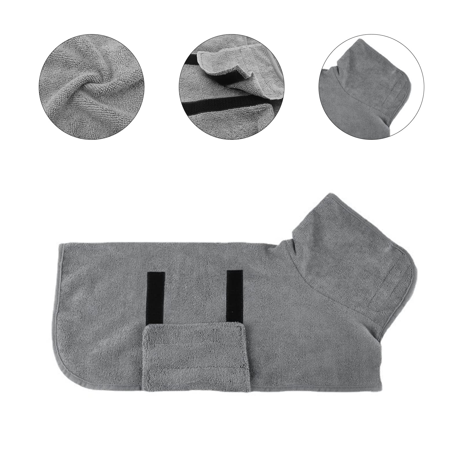 Bemodst Super Absorbent Microfiber Dog Drying Coat - Fast Drying Pet Bathrobe Towel for Dogs & Cats - Luxuriously Soft Moisture Wicking Bath Robe | Perfect for Post-Bath Drying, Grooming, and Keeping Pets Warm After Swimming