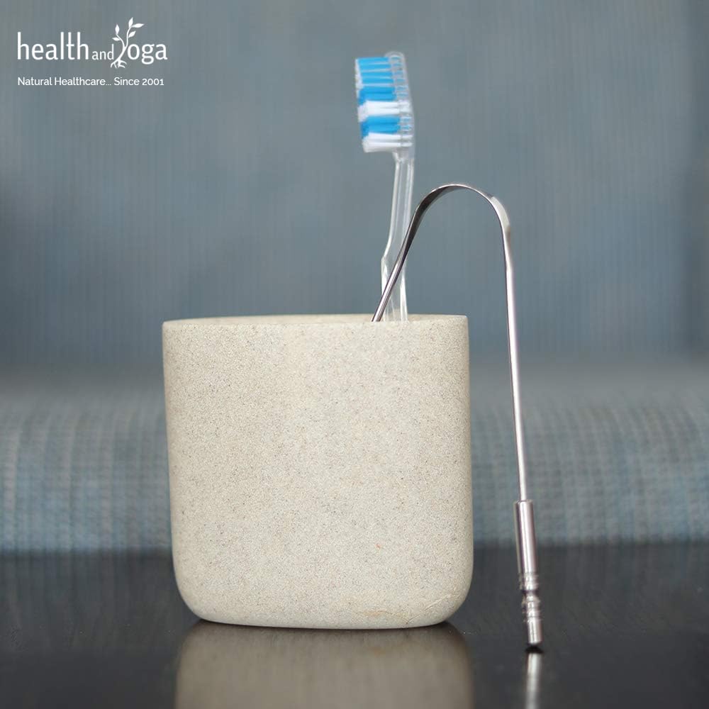 HealthAndYoga™ SteloSwipe Tongue Cleaner Scraper - Surgical Grade Stainless Steel & Copper Tongue Cleaner Set - Perfect for Oral Hygiene & Fresh Breath - Ideal for Daily Use, Travel, and Gifts
