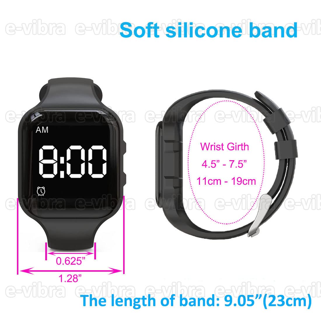 **Waterproof Vibrating Alarm Watch for Kids - Potty Training, Medical Reminder & Timer - Baby Pink | Ideal for Toilet Training, Medication Alerts & Daily Schedules**