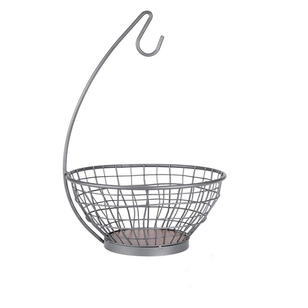 XLAHD Elegant Chrome Fruit Basket with Banana Hanger - Stylish Decorative Fruit Bowl for Kitchen Counter & Dining Table - Perfect for Fresh Fruit Display & Home Decor
