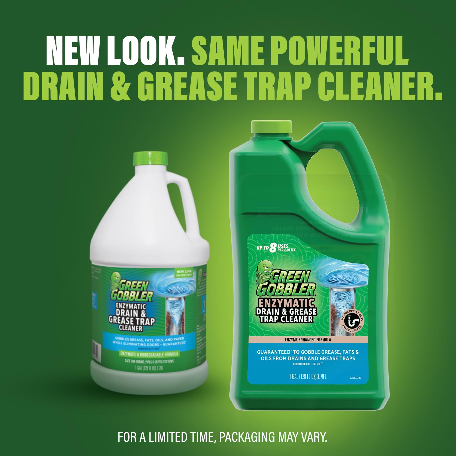 Green Gobbler Enzyme Drain Cleaner - 4 Gallon Case for Grease Trap & Sewer Treatment | Eliminates Foul Odors & Breaks Down Grease, Fat, Oil, Paper in Septic Tanks, Drain Lines | Perfect for Restaurants, Commercial Kitchens & Home Plumbing Maintenance