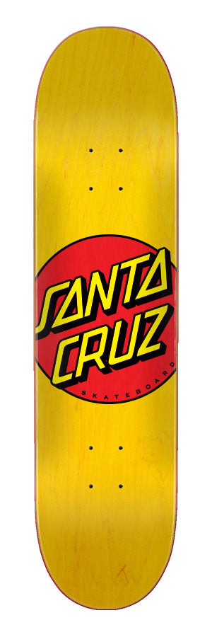 Santa Cruz Classic Dot Skateboard Deck - Yellow | High-Performance Skateboard for Street & Park Riding | Perfect for Skaters & Collectors