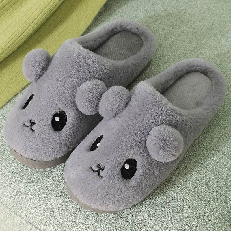 Cute Thick Sole Plush Slippers for Women - Soft & Cozy Indoor/Outdoor House Shoes - Perfect for Home, Lounge, and Dorm Comfort